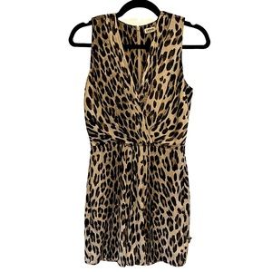 Vintage L'AGENCE Silk Leopard Cocktail dress Size Sm